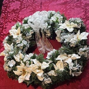 Elegant Holiday Wreath with White Accents